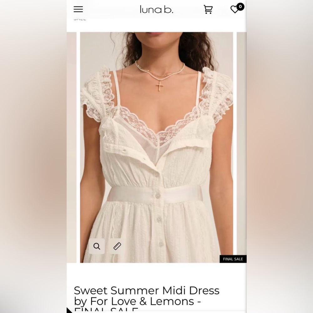 For Love and lemons White midi Dress